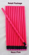ezpencils - 12 pkg. Blank Hexagon Pencils - Neon Pink ezpencils - 12 pkg. Blank Hexagon Pencils - Neon Pink