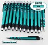 Spot Pen-Silver Accents, Teal Body & Spotted Grip-Blanks-50pkg Spot Pen-Silver Accents, Teal Body & Spotted Grip-Blanks-50pkg