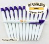 Clipper Pen, White Body, Purple Clip, 12 pkg - Custom Image Clipper Pen, White Body, Purple Clip, 12 pkg - Custom Image