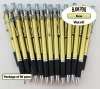 Wave Pens-Gold Body Silver Accents & Black Grip-Blanks-50pkg Wave Pens-Gold Body Silver Accents & Black Grip-Blanks-50pkg