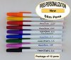 Personalized -Slim Pens- White Body with Assorted Cap, Black Ink Personalized -Slim Pens- White Body with Assorted Cap, Black Ink