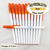 Slim Pen, White Body, Orange Accents, 12 pkg - Custom Image Slim Pen, White Body, Orange Accents, 12 pkg - Custom Image