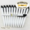 Clipper Pen, White Body, Black Clip, 12 pkg - Custom Image Clipper Pen, White Body, Black Clip, 12 pkg - Custom Image