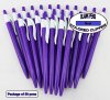 Colored Clipper Pen -Purple Body with White Clip-Blanks- 50pkg Colored Clipper Pen -Purple Body with White Clip-Blanks- 50pkg