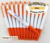 Breeze Pen, White Body with Orange Accents 12 pkg - Custom Image Breeze Pen, White Body with Orange Accents 12 pkg - Custom Image