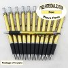 Wave Pen, Gold Body, Black Grip, 12 pkg - Custom Image Wave Pen, Gold Body, Black Grip, 12 pkg - Custom Image