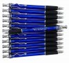 Blue Body - Silver Clip/Top/Bottom, Black Grip- Wave Pen 12 pkg. Blue Body - Silver Clip/Top/Bottom, Black Grip- Wave Pen 12 pkg.