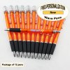 Wave Pen, Orange Body, Black Grip, 12 pkg - Custom Image Wave Pen, Orange Body, Black Grip, 12 pkg - Custom Image