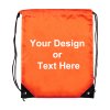 ezpencils, Drawstring Bags-Custom Image and/or Text- Orange ezpencils, Drawstring Bags-Custom Image and/or Text- Orange