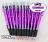 Wave Pens-Purple Body Silver Accents & Black Grip-Blanks-50pkg Wave Pens-Purple Body Silver Accents & Black Grip-Blanks-50pkg
