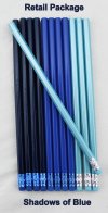 ezpencils - 12 pkg. Blank Hexagon Pencils - Shadows of Blue ezpencils - 12 pkg. Blank Hexagon Pencils - Shadows of Blue
