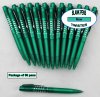 Twister Pen-Green Body, Silver Accent, Spiral Clip-Blanks-50pkg Twister Pen-Green Body, Silver Accent, Spiral Clip-Blanks-50pkg