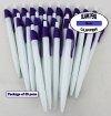 Clipper Pens - White Body with Purple Clip - Blanks - 50pkg Clipper Pens - White Body with Purple Clip - Blanks - 50pkg