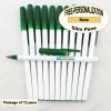 Slim Pen, White Body, Green Accents, 12 pkg - Custom Image Slim Pen, White Body, Green Accents, 12 pkg - Custom Image