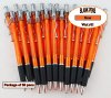 Wave Pens-Orange Body Silver Accents & Black Grip-Blanks-50pkg Wave Pens-Orange Body Silver Accents & Black Grip-Blanks-50pkg