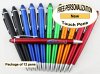 Touch Pen, Assorted Colors ,Silver Accents 12 pkg - Custom Image Touch Pen, Assorted Colors ,Silver Accents 12 pkg - Custom Image