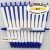 Champion Pen, White Body, Blue Accents 12 pkg - Custom Image Champion Pen, White Body, Blue Accents 12 pkg - Custom Image