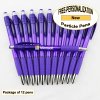 Particle Pen, Clear Purple Body & Grip, 12 pkg-Custom Image Particle Pen, Clear Purple Body & Grip, 12 pkg-Custom Image