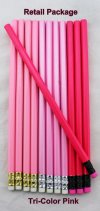 ezpencils - 12 pkg. Blank Hexagon Pencils - Tri-Color Pinks ezpencils - 12 pkg. Blank Hexagon Pencils - Tri-Color Pinks
