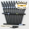 Willowy Pen, Black Body, White Gripper, 12pkg - Custom Image Willowy Pen, Black Body, White Gripper, 12pkg - Custom Image