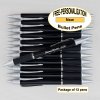 Personalized Bullet Pen, Black Body Silver Accents 12 pkg Personalized Bullet Pen, Black Body Silver Accents 12 pkg