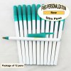 Slim Pen, White Body, Teal Accents, 12 pkg - Custom Image Slim Pen, White Body, Teal Accents, 12 pkg - Custom Image