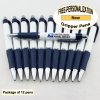 Gripper Pen, White Body, Navy Blue Grip, 12 pkg - Custom Image Gripper Pen, White Body, Navy Blue Grip, 12 pkg - Custom Image