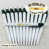 Clipper Pen, White Body, Green Clip, 12 pkg - Custom Image Clipper Pen, White Body, Green Clip, 12 pkg - Custom Image
