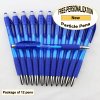 Particle Pen, Clear Dark Blue Body & Grip, 12 pkg-Custom Image Particle Pen, Clear Dark Blue Body & Grip, 12 pkg-Custom Image