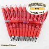 Particle Pen, Clear Red Body & Grip, 12 pkg-Custom Image Particle Pen, Clear Red Body & Grip, 12 pkg-Custom Image