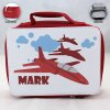 Personalized Jet Plane Theme - Red School Lunch Box for kids
