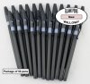 Willowy Pens -Black Body & white Silicone Gripper-Blanks-50pkg Willowy Pens -Black Body & white Silicone Gripper-Blanks-50pkg