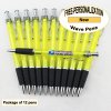 Wave Pen, Yellow Body, Black Grip, 12 pkg - Custom Image Wave Pen, Yellow Body, Black Grip, 12 pkg - Custom Image