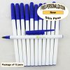 Slim Pen, White Body, Blue Accents, 12 pkg - Custom Image Slim Pen, White Body, Blue Accents, 12 pkg - Custom Image