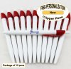 Clipper Pen, White Body, Red Clip, 12 pkg - Custom Image Clipper Pen, White Body, Red Clip, 12 pkg - Custom Image