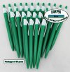 Colored Clipper Pen -Green Body with White Clip-Blanks- 50pkg Colored Clipper Pen -Green Body with White Clip-Blanks- 50pkg
