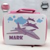 Personalized Jet Plane Theme - Pink School Lunch Box for kids Personalized Jet Plane Theme - Pink School Lunch Box for kids