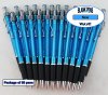 Wave Pens-Sky Blue Body Silver Accents, Black Grip-Blanks-50pkg Wave Pens-Sky Blue Body Silver Accents, Black Grip-Blanks-50pkg