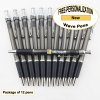 Wave Pen, Black Body, Black Grip, 12 pkg - Custom Image Wave Pen, Black Body, Black Grip, 12 pkg - Custom Image
