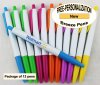 Breeze Pen, White Body, Assorted Colors 12 pkg - Custom Image Breeze Pen, White Body, Assorted Colors 12 pkg - Custom Image
