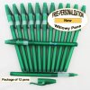 Willowy Pen, Green Body, White Gripper, 12pkg - Custom Image Willowy Pen, Green Body, White Gripper, 12pkg - Custom Image