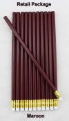 ezpencils - 12 pkg. Blank Hexagon Pencils - Maroon ezpencils - 12 pkg. Blank Hexagon Pencils - Maroon