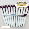 Clipper Pen, White Body, Burgundy Clip, 12 pkg - Custom Image Clipper Pen, White Body, Burgundy Clip, 12 pkg - Custom Image