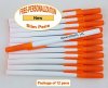 Personalized - Slim Pens - White Body with Orange Cap, Blue Ink Personalized - Slim Pens - White Body with Orange Cap, Blue Ink