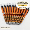 Spot Pen, Silver/Black Accents, Orange Body, 12 pkg-Custom Image Spot Pen, Silver/Black Accents, Orange Body, 12 pkg-Custom Image