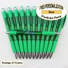 Particle Pen, Clear Green Body & Grip, 12 pkg-Custom Image Particle Pen, Clear Green Body & Grip, 12 pkg-Custom Image