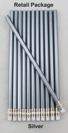 ezpencils - 12 pkg. Blank Hexagon Pencils - Silver ezpencils - 12 pkg. Blank Hexagon Pencils - Silver