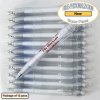 Personalized Buzz Pen, Translucent White Body Clear Grip 12 pkg. Personalized Buzz Pen, Translucent White Body Clear Grip 12 pkg.