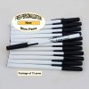 Personalized - Slim Pens - White Body with Black Cap, Blue Ink Personalized - Slim Pens - White Body with Black Cap, Blue Ink