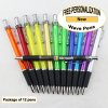 Wave Pen, Assorted Colors, Black Grip, 12 pkg - Custom Image Wave Pen, Assorted Colors, Black Grip, 12 pkg - Custom Image